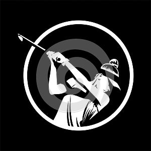 golf player icon logo illustration vector