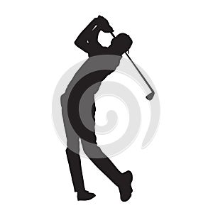 Golf player isolated vector silhouette
