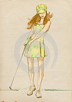 Golf player - modern woman - 2