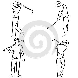 Golf player posture set