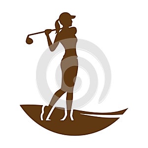 golf player silhouettes vector