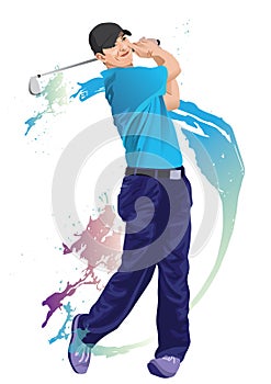 golf player. Vector illustration decorative design