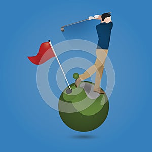 golf player. Vector illustration decorative design