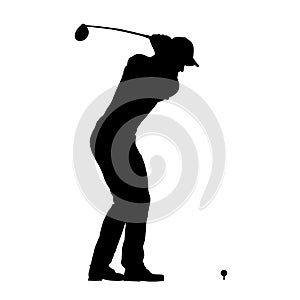 Golf player vector isolated silhouette