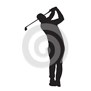 Golf player vector isolated silhouette