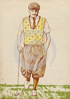 Golf player - vintage man