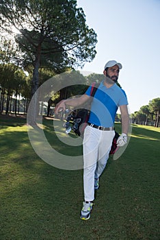Golf player walking