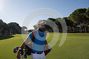 Golf player walking