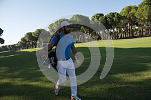 Golf player walking