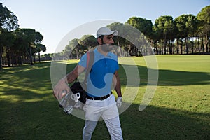 Golf player walking