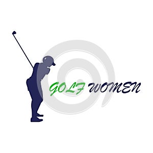 Golf Player Woman Female white background