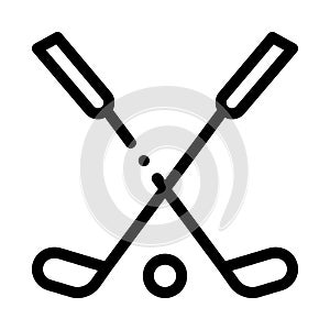 Golf Putters Ball Icon Vector Outline Illustration