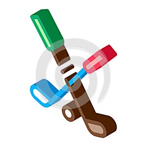 Golf Putters Ball isometric icon vector illustration