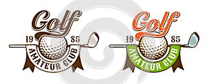 Golf retro sport logo