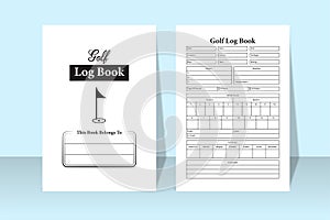 Golf score KDP interior notebook. Golf location and player information logbook template. KDP interior journal. Sports scorebook