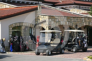 Golf sets, carts, house