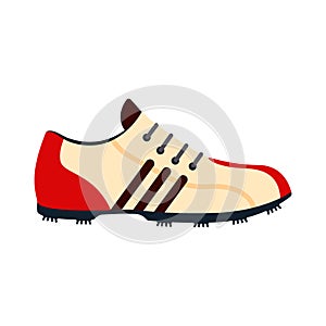 Golf shoes icon isolated on white background, flat element for golfing, golf equipment - vector illustration.