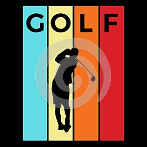 Golf silhouette sport activity vector graphic