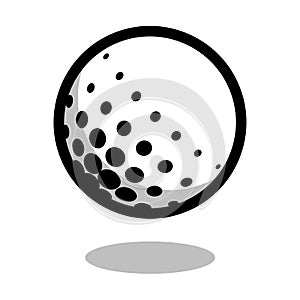 Golf sport ball logo vector line 3d game filed icon isolated