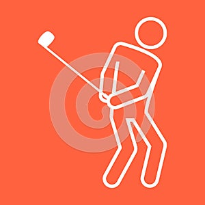 Golf sport figure outline symbol vector illustration graphic