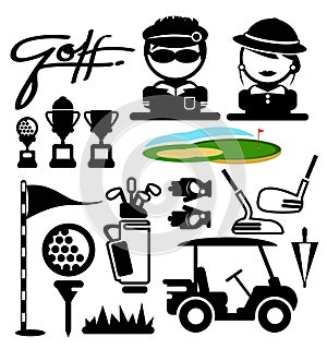 Golf sport icons