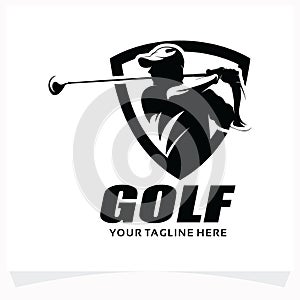 Golf Sport Silhouette Logo Design Template