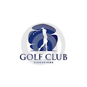 Golf Sport Silhouette Logo Design Template
