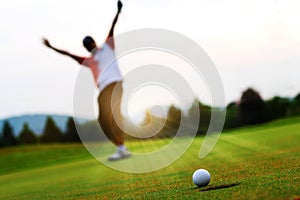 Golf, sunset, sport and funny