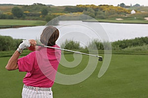 Golf swing on albatros course