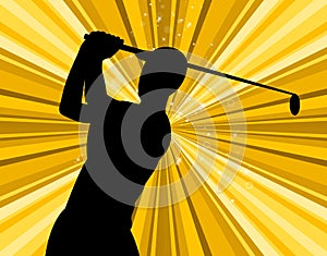 Golf Swing Indicates Golf-Club Exercise And Golfing