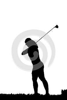 Golf swing silhouette