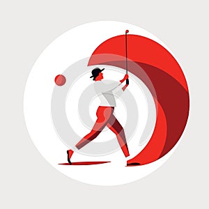 golf swing vector flat minimalistic isolated illustration