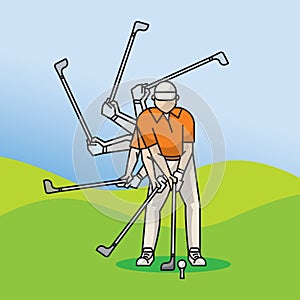 golf swing. Vector illustration decorative design