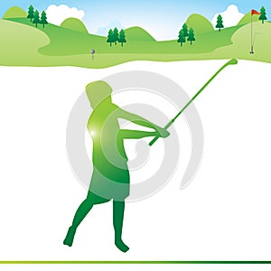 golf swing. Vector illustration decorative design