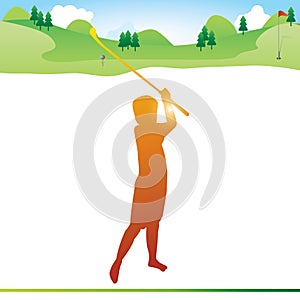 golf swing. Vector illustration decorative design
