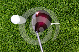 Golf tee shot with driver