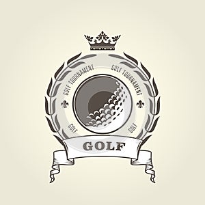 Golf tournament emblem or blazon - golf ball photo