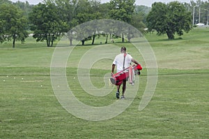 Golf turf with Guy playing