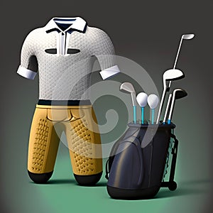 Golf uniforme dress kit funny illustrazione