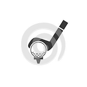 Golf vector icon. Ball and club sign Sports symbol