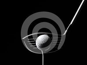 Golf Wood with a Golf Ball and Golf Tee