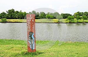 Golf Yardage Range Board at the T-off area