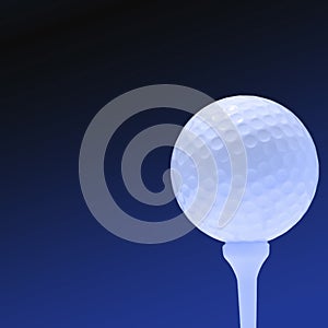 Golfball on blue