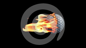 GolfBall on Fire with Alpha, stock footage