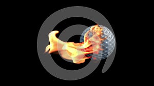 GolfBall on Fire, stock footage