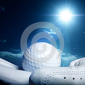 Golfball on glove