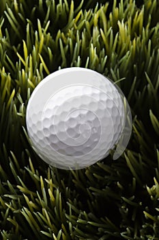 Golfball in grass.