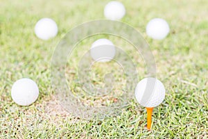 golfball on grass.