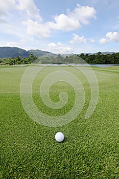 Golfball on grass