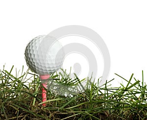 Golfball in grass